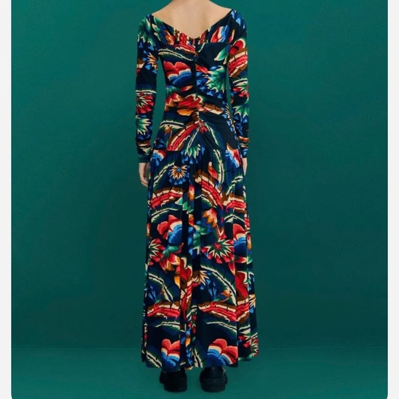 Farm Rio Chevron Forest Black Jersey Dress - Picture 2 of 5